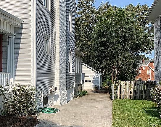 level, poured concrete drive