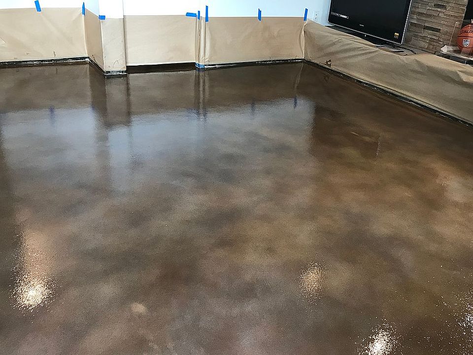 Stained concrete-family room