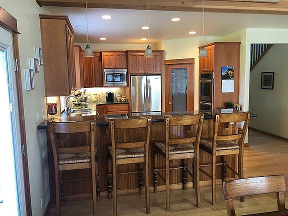 Kitchen view from dining rm