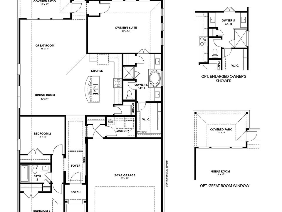 Explore luxurious residential design with this 3-bedroom, 2-bath single-family home layout.