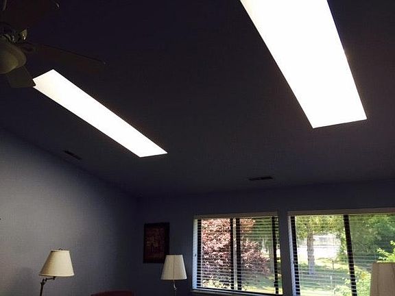 Sky Lights Living room - Vaulted ceiling