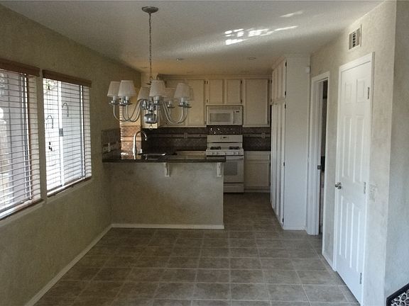 view from dining room to kitchen