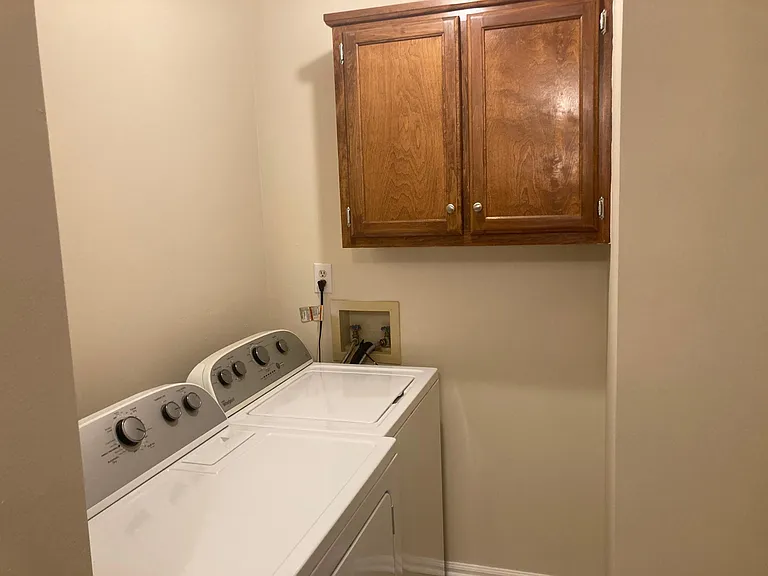 Full size washer and dryer included.