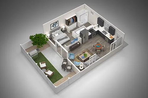 Floor plan 1 Bed/1 Bath