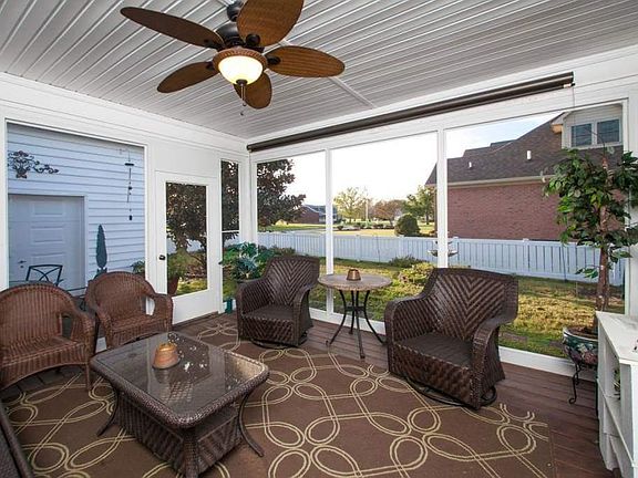 SCREEN ROOM WITH ELECTRIC ROLL DOWN SHADE.