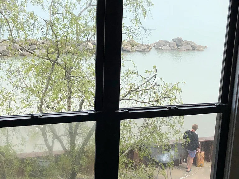 view from kitchen door of the apartment