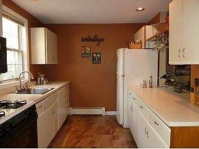 Tile flooring in kitchen