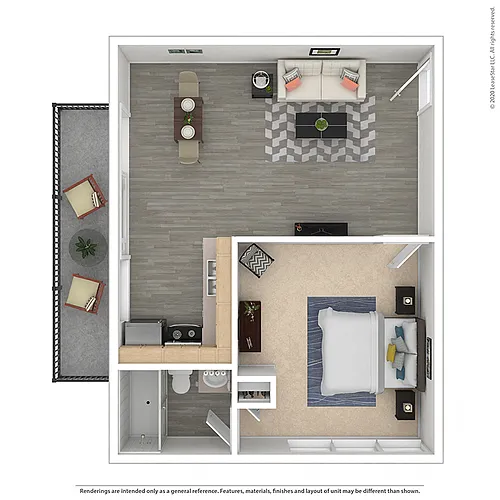 Floor plan OneBedroom-PlanF
