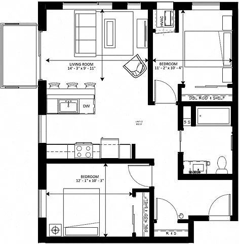 Floor plan C2 - 2 Bedroom