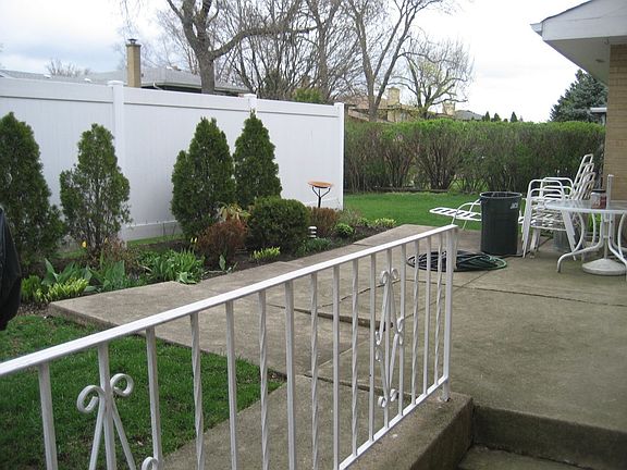 Patio in backyard
