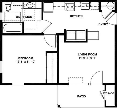 Floor plan 1 Bedroom