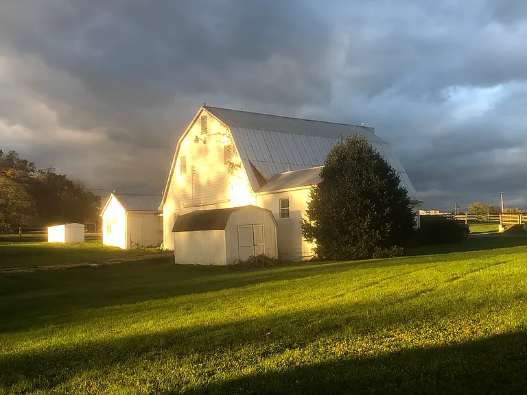 View of the farm's gambrel-style barn (not available at this time).