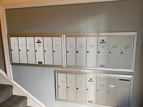 Personal mail boxes inside the building