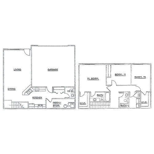 Floor plan 3 Bed 2 Bath | 1668 sqft