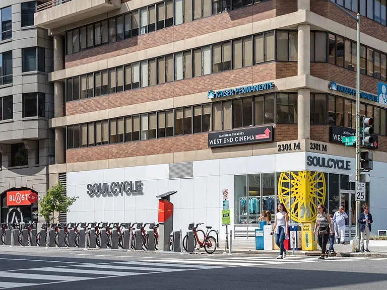 Soul Cycle and arts cinema just across M Street