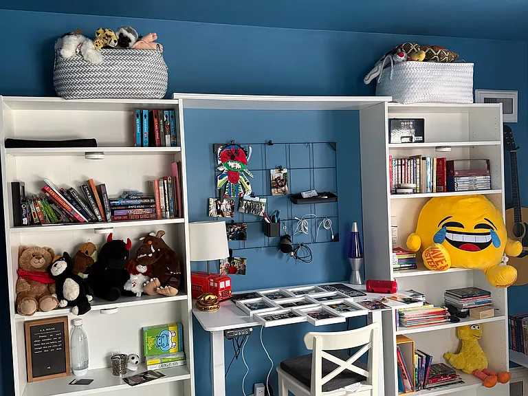 2nd bedroom wall shelves