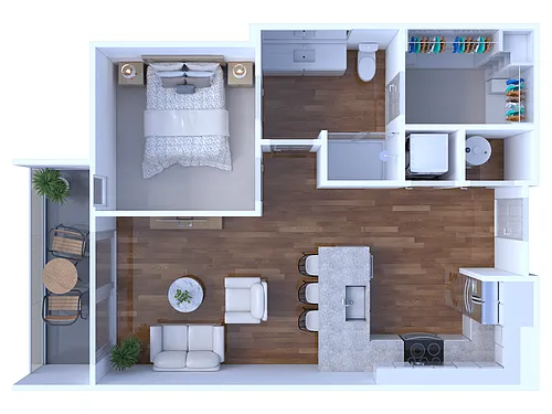 Floor plan 1 Bedroom/1 Bathroom - C1