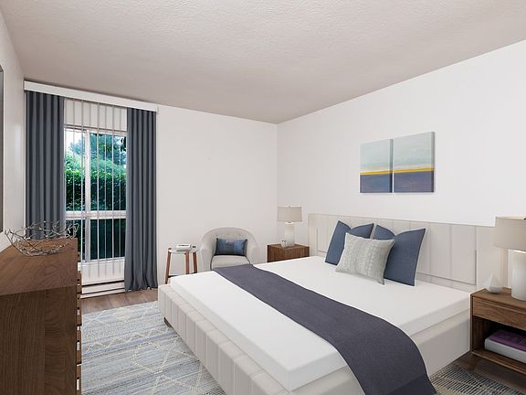 Bedroom with hard surface flooring