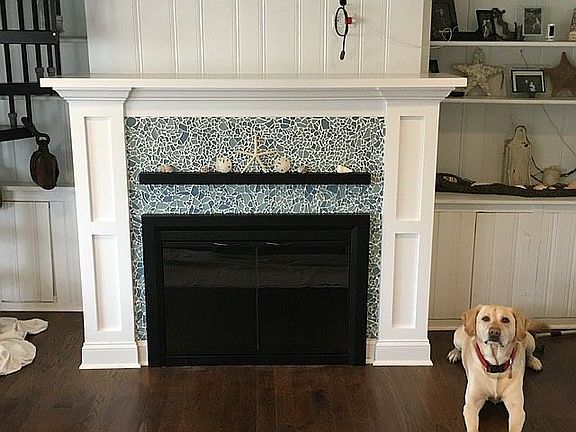 Real wood burning fireplace