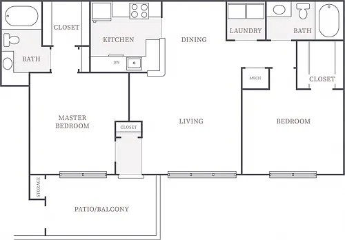 Floor plan 2 Bedroom 2 Bath