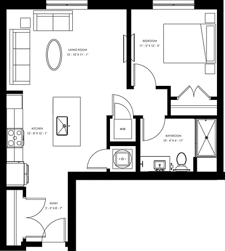 Floor plan A3 - One Bedroom