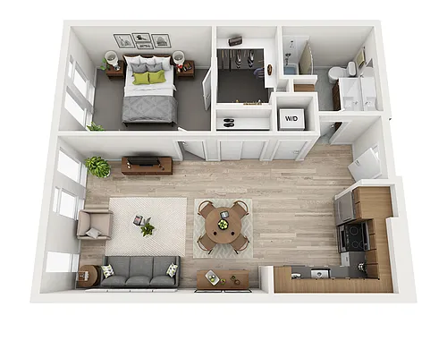 Floor plan One Bedroom A1D-CL2 MMR