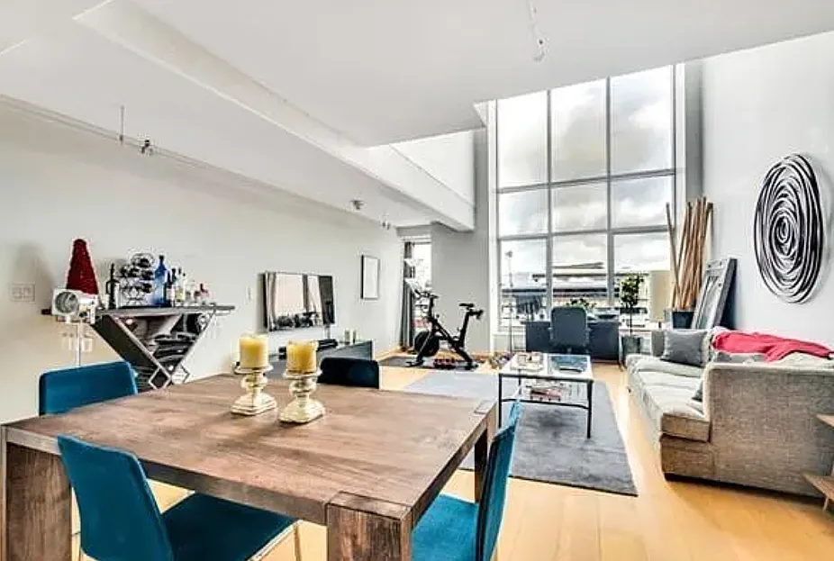 Living room as seen from entrance/kitchen - 25 Channel Center St #412