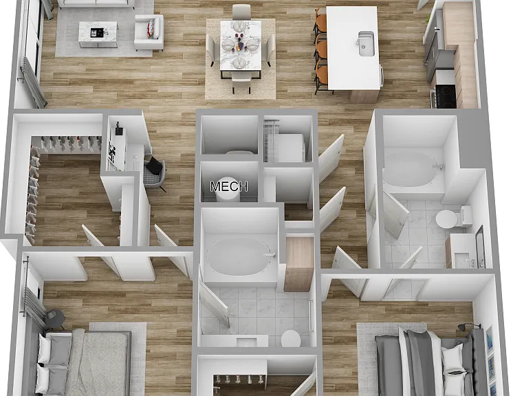 I | 2 Bed | 2 Bath floor plan Sagewell Hanover