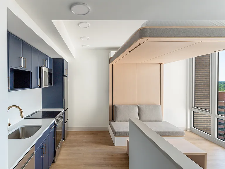 Smart design lets this space flex effortlessly between lounging, dining, and city views.