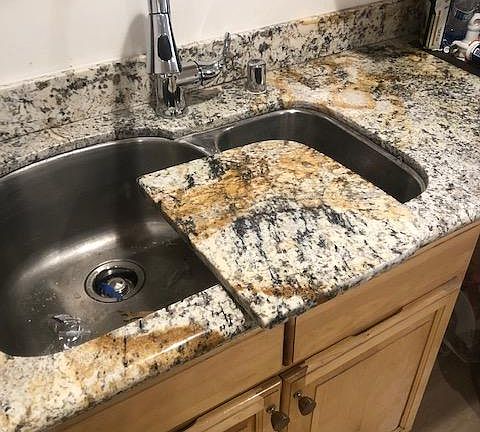 Counter section removed if space in sink is required.