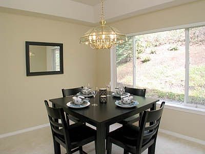 Dining room overlooking serene nature