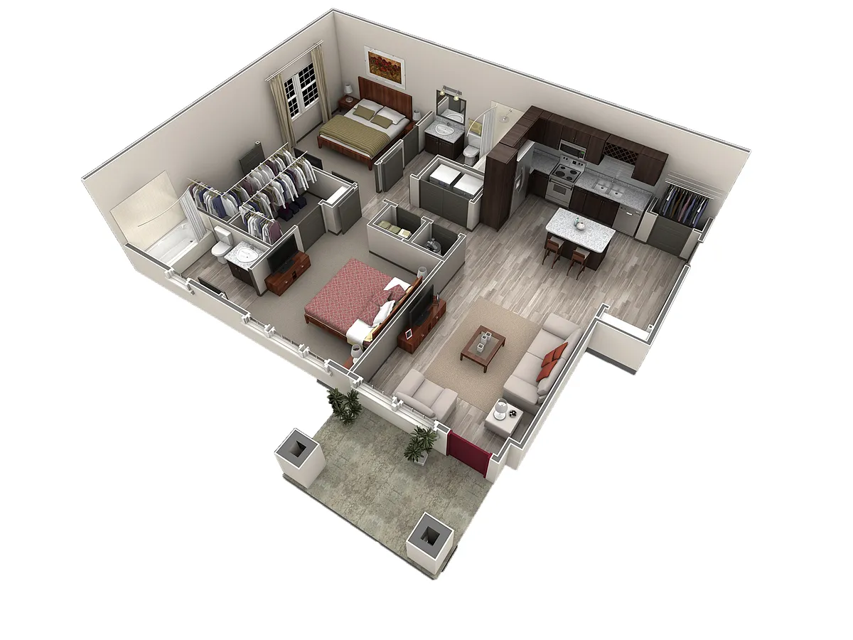Floor plan 2 BR Grand Overlook Garage
