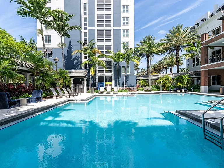 Resort Style Pool at One Plantation Apartments in Plantation, FL 33324
