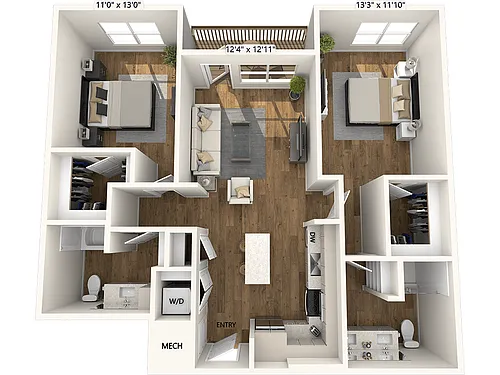 Floor plan B3-1098sf-FinishIV