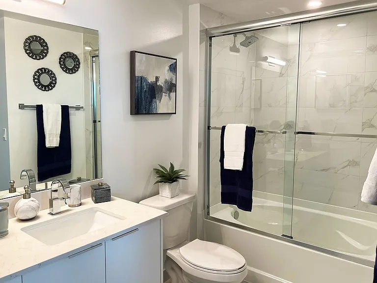 Frameless Glass Shower Enclosures and Deep Soaking Tubs