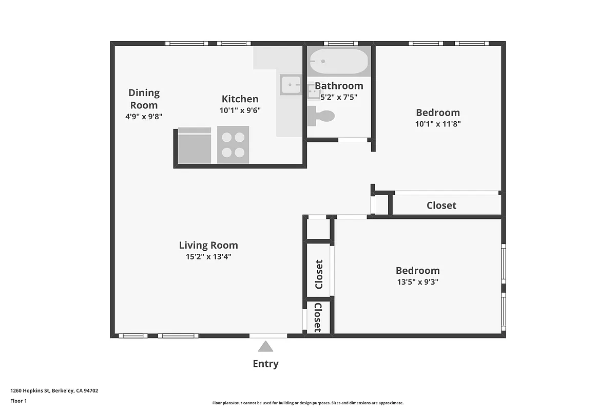 Floor plan Two Bedroom - Downstairs