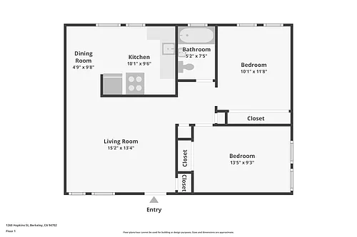 Floor plan Two Bedroom - Downstairs