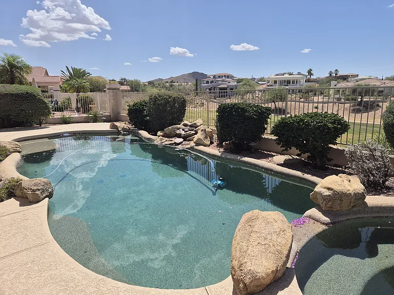 pool on golf course looking East