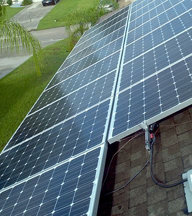 Solar panels on garage