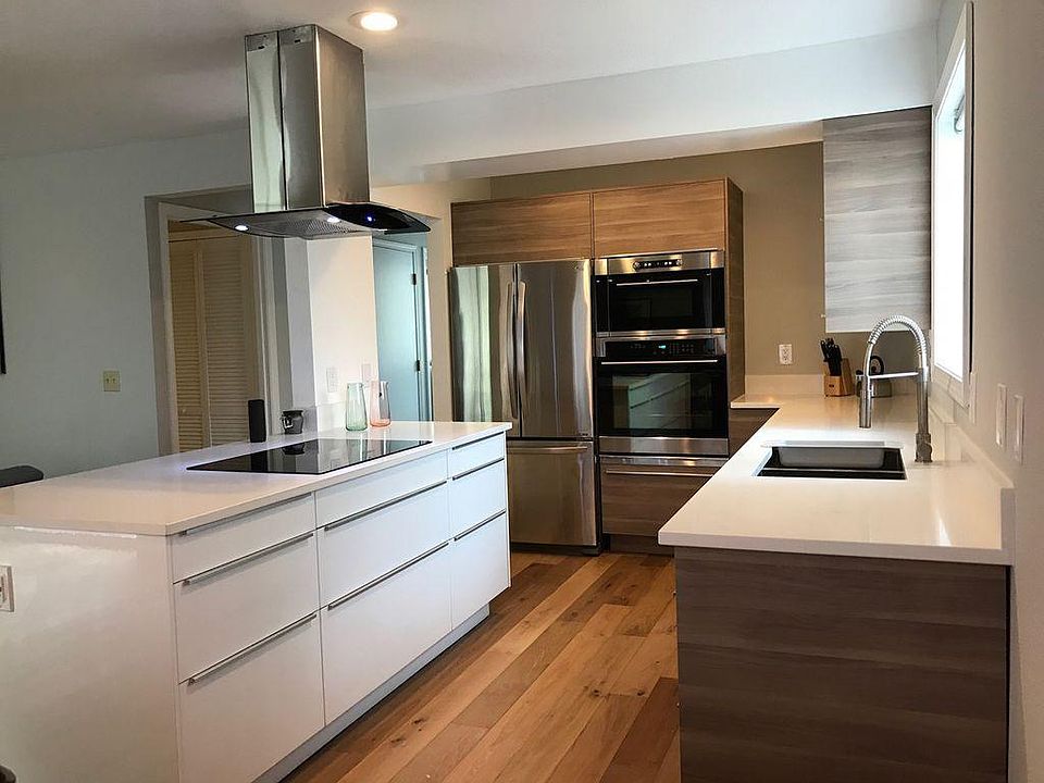 Kitchen with stainless steel appliances