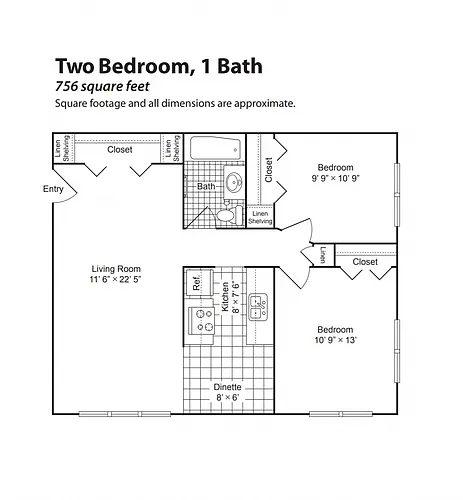 Floor plan Renovated 2 Bedroom
