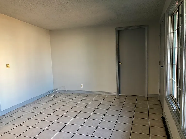 Living room and garage door