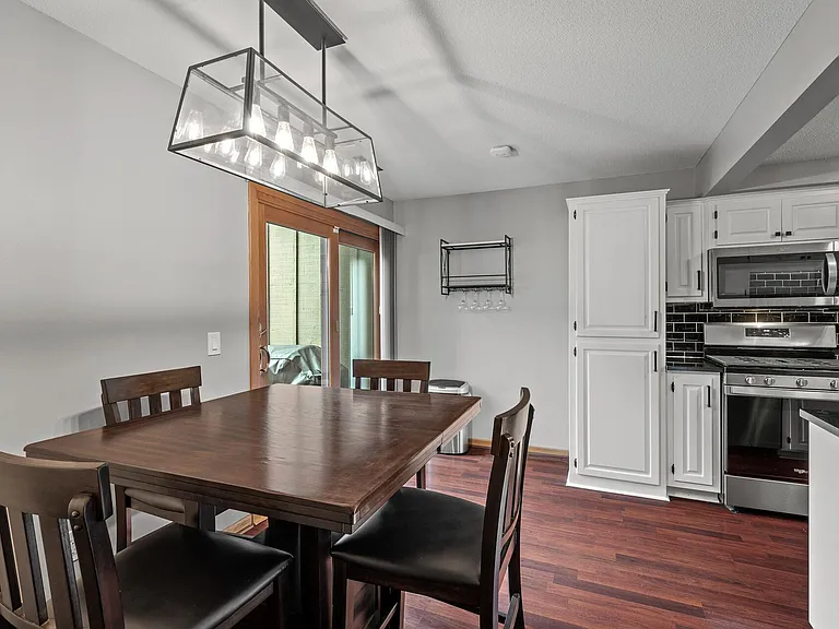 Sliding glass door to front of home.