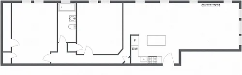 Floor plan Alba Villa 2 Bedroom 1 Bath