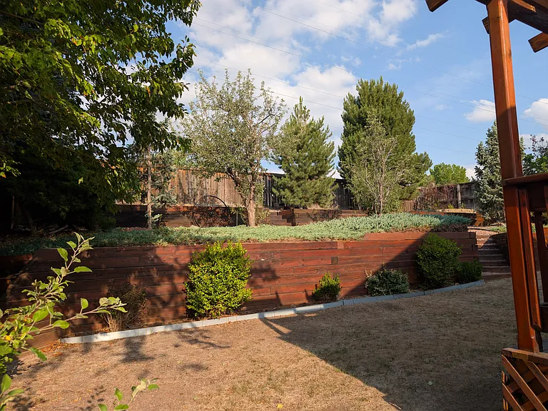 Backyard View From Deck to Open Space
