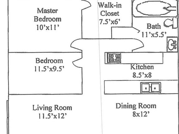 2 bedroom floor plan
