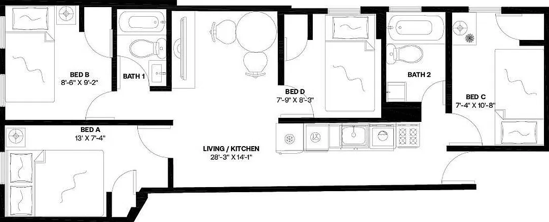 Twin bedroom in 4 bed/2 bath home in Upper West Side #761 B — Photo 1