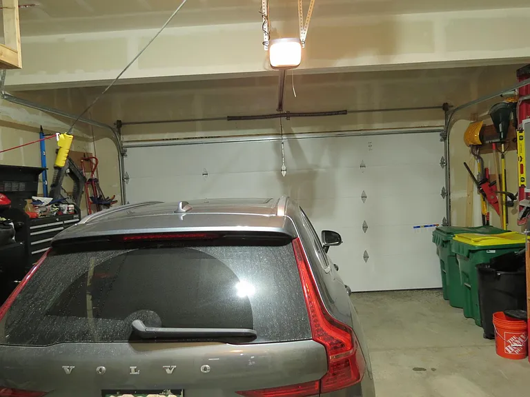 Garage with built in shelving