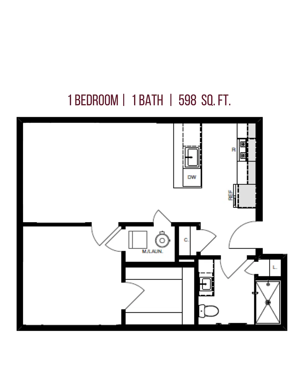 Floor plan 1 Bedroom