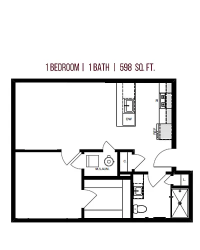 Floor plan 1 Bedroom